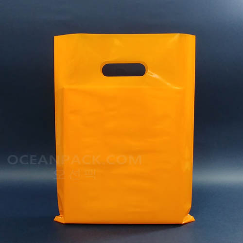 비닐쇼핑백(오렌지)PE재질 링봉투소량인쇄가능4가지 사이즈[100장]